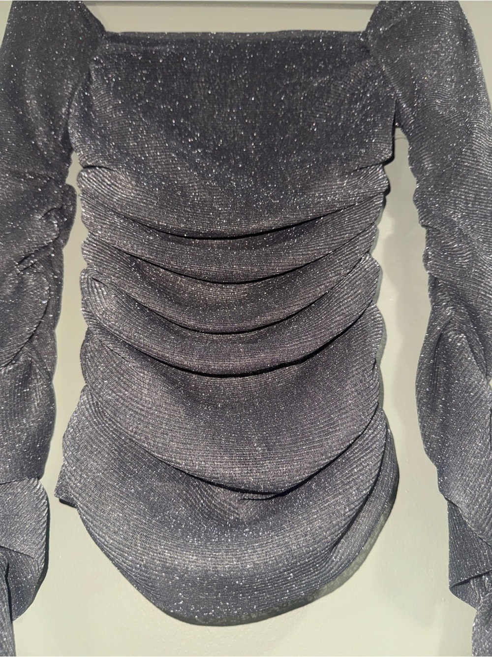 Shimmer Ruched Long Sleeve Top ✨ - Picture 3 of 4